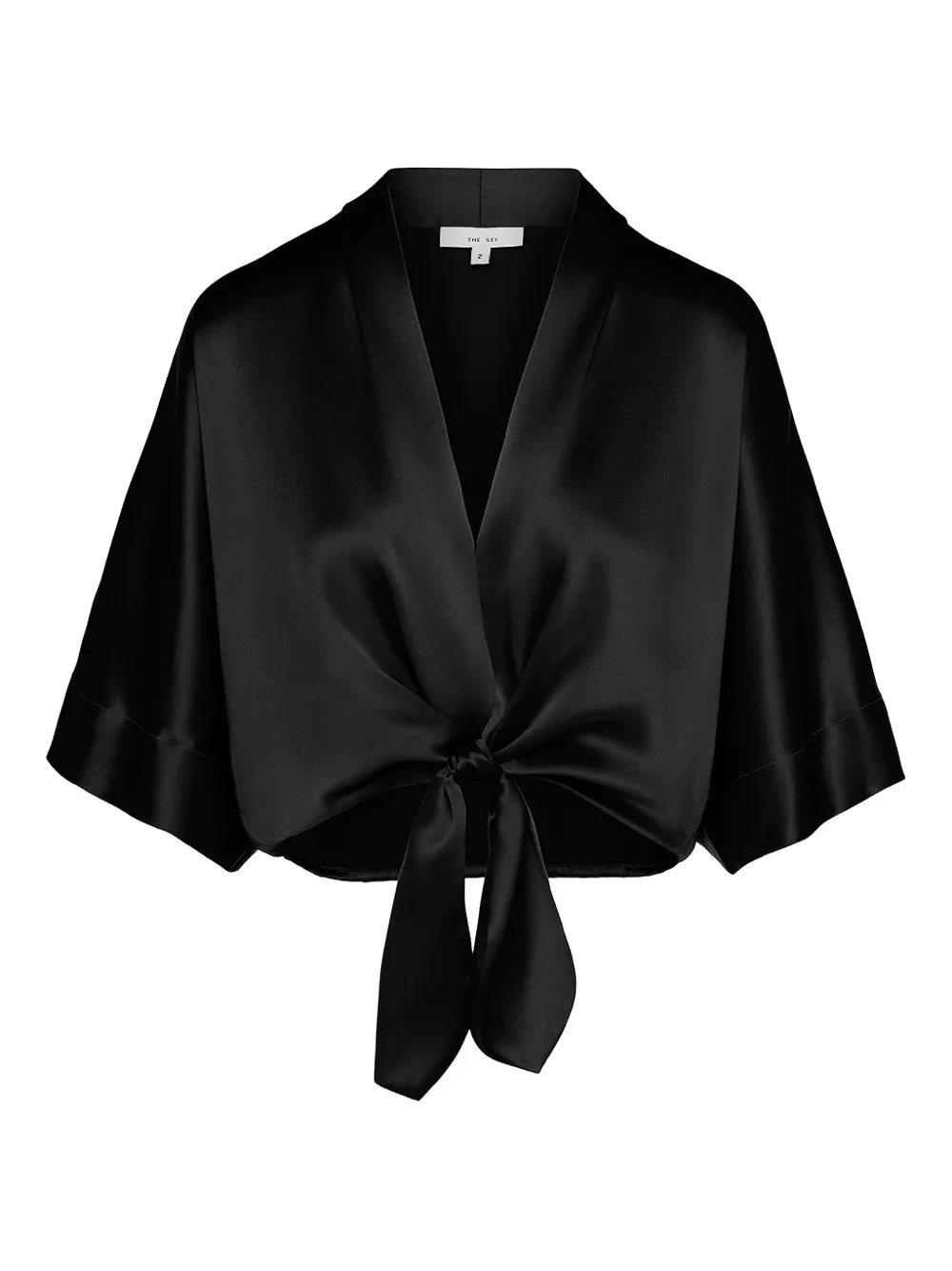 The Sei tie-front satin blouse | negro | Image 1