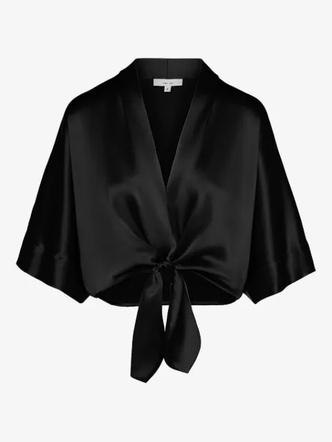 The Sei tie-front satin blouse