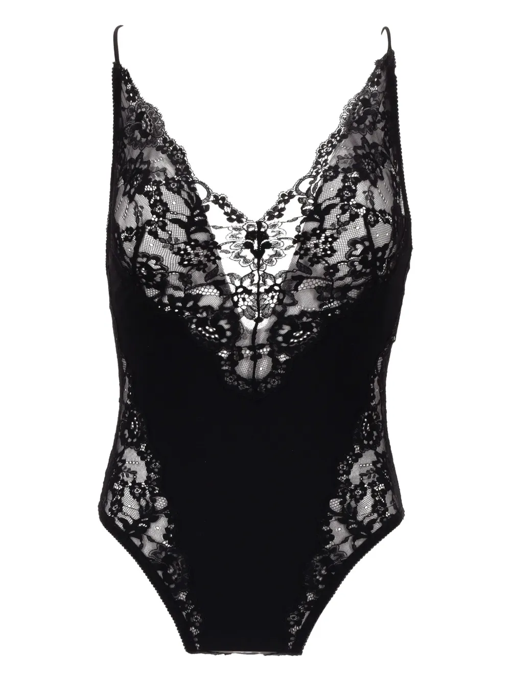 Saint Laurent Body met afwerking van kant Zwart