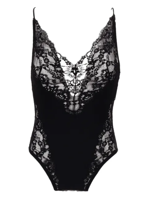 Saint Laurent lace-trimmed bodysuit