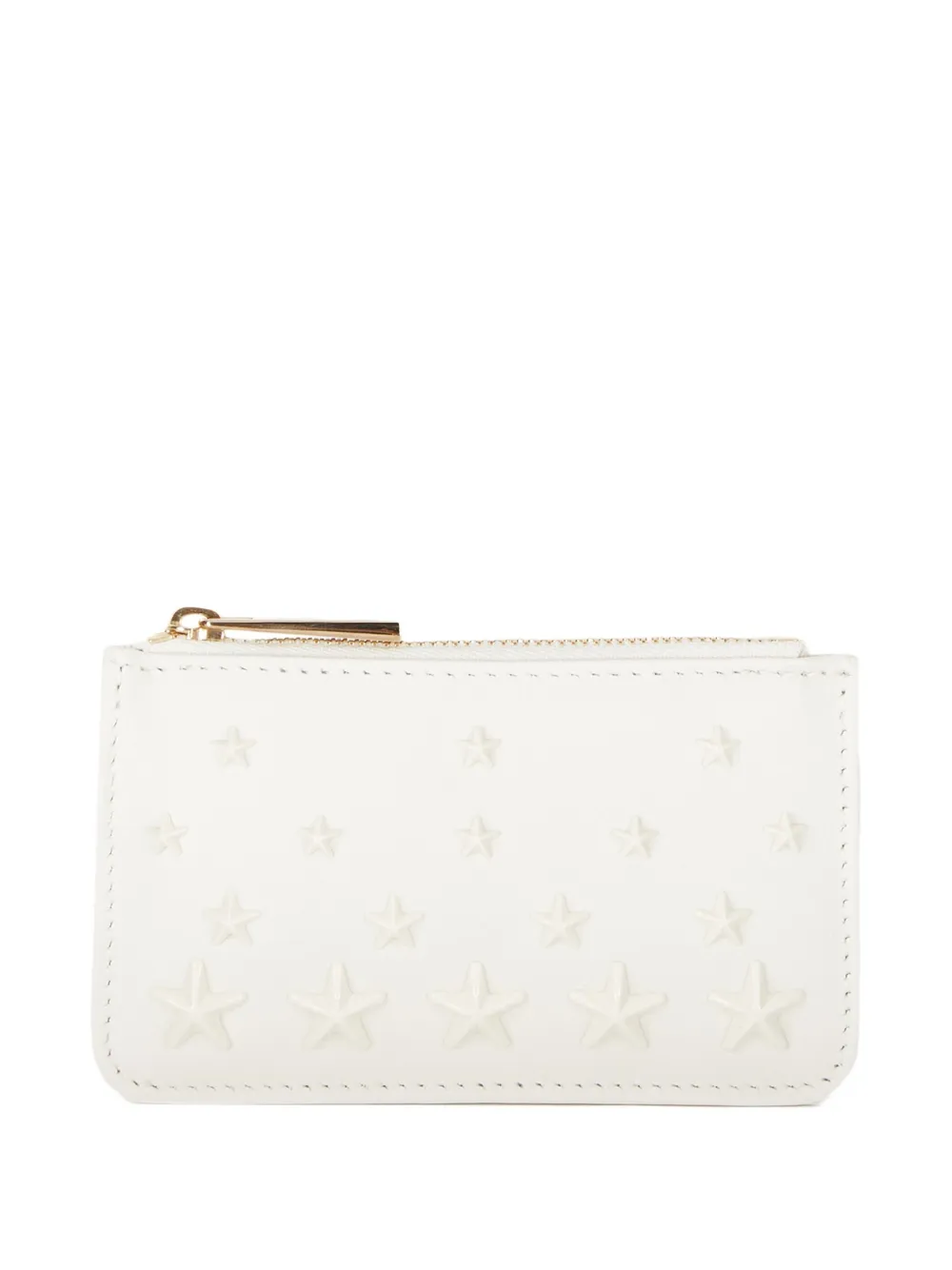 Jimmy Choo Star-embellished Zip-around Purse In Neutral