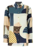 FENDI geometric-print silk shirt - Neutrals