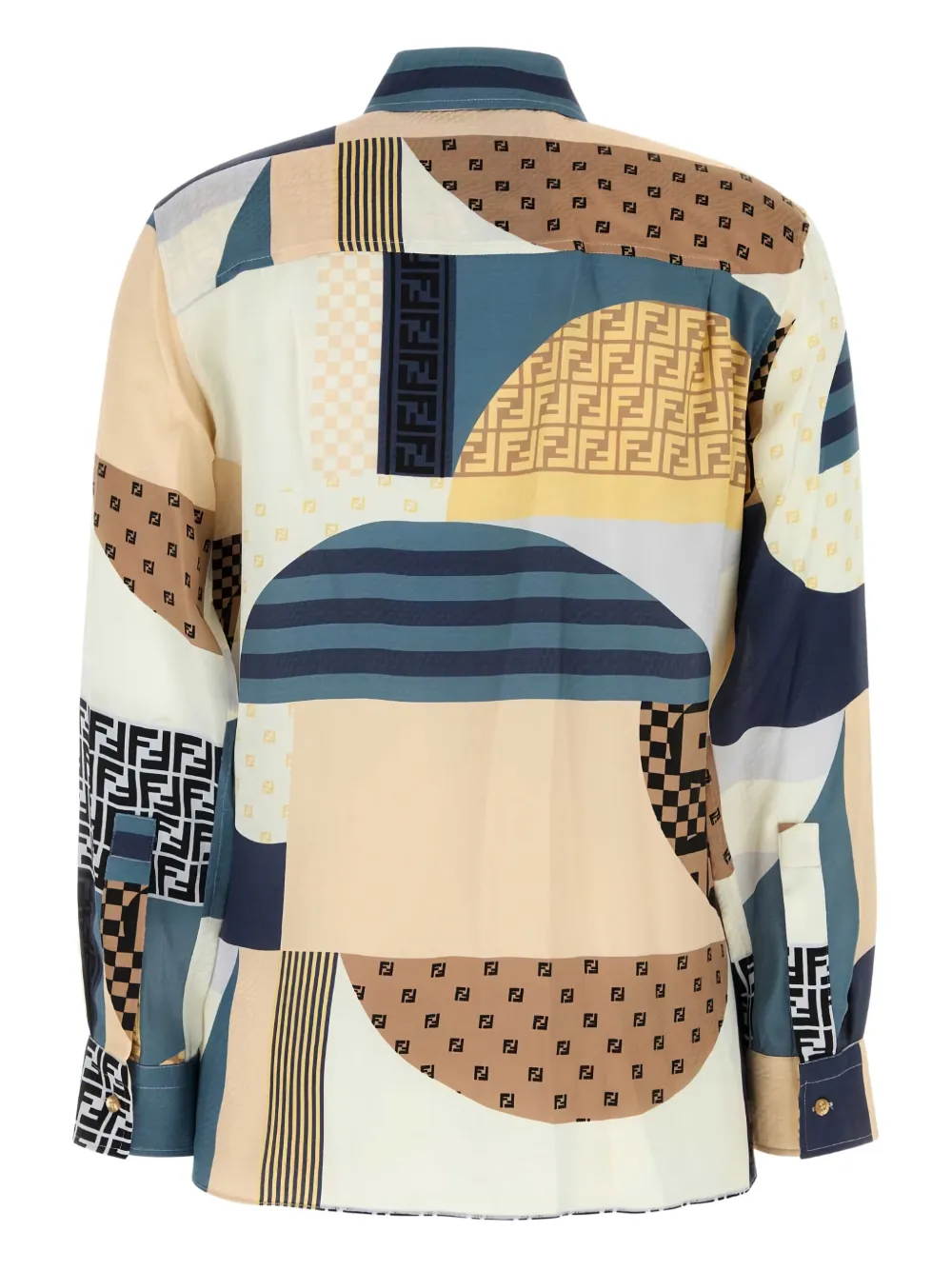 FENDI blouse met geometrische print Beige