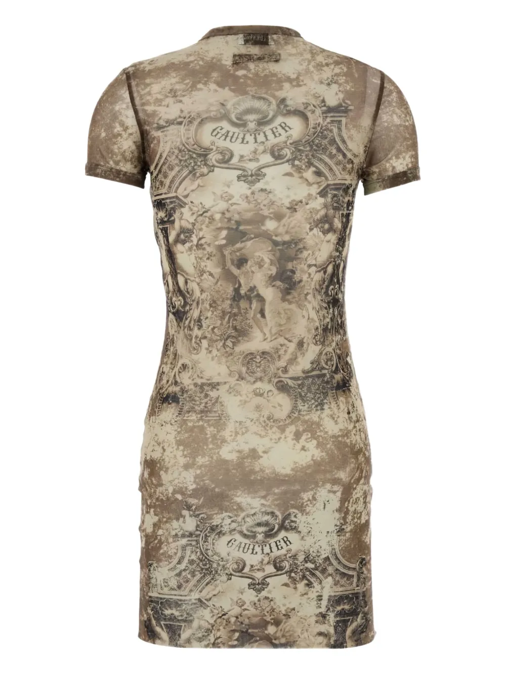 Jean Paul Gaultier printed mini dress Beige