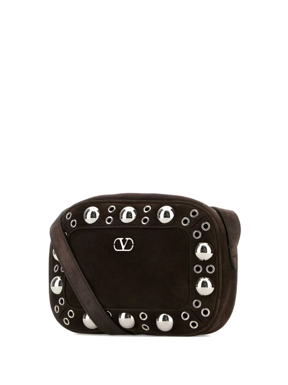 Valentino Garavani Nellcôte schoudertas met ketting Bruin