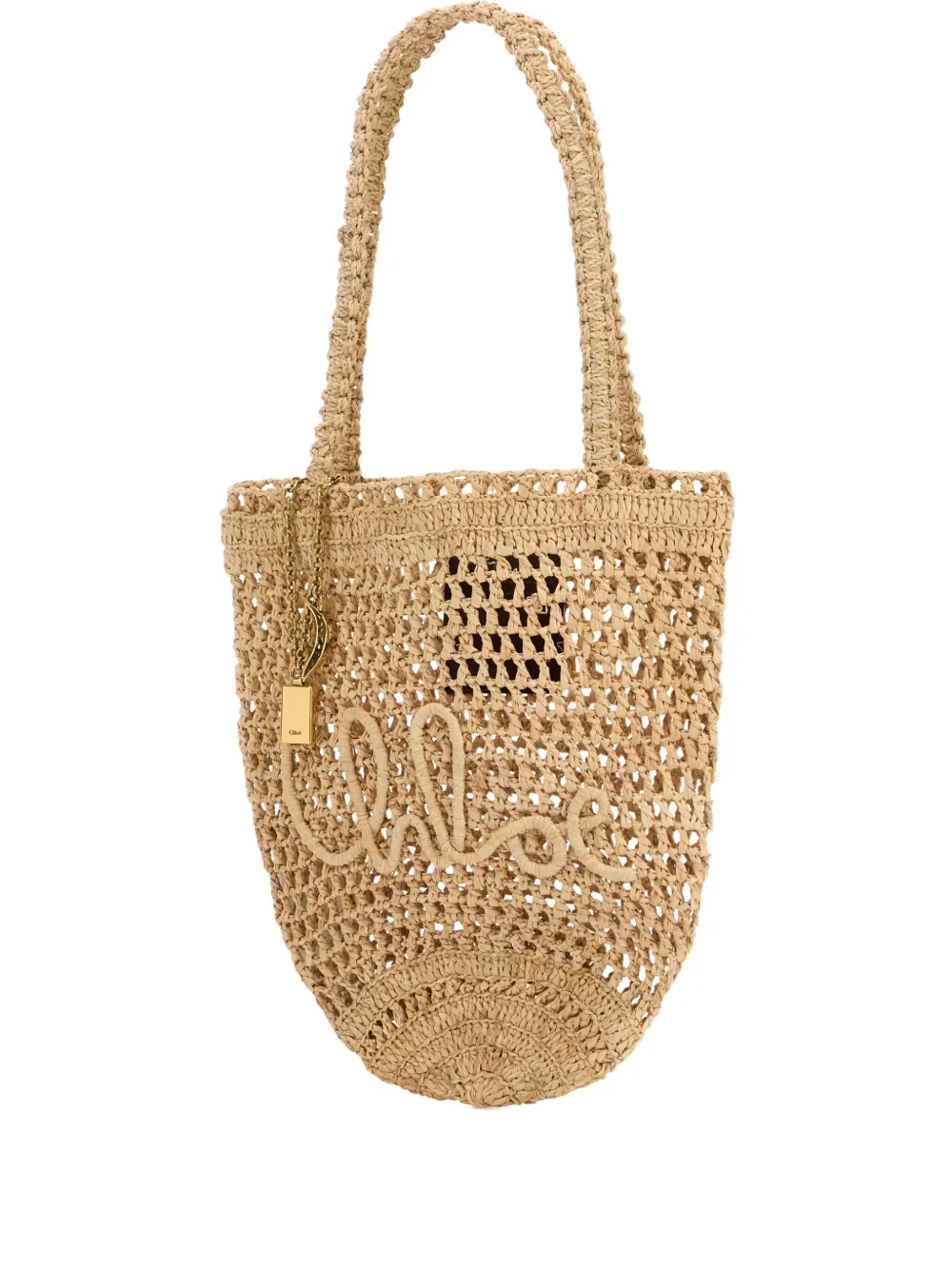 Chloé small Summer Banana raffia tote bag Beige