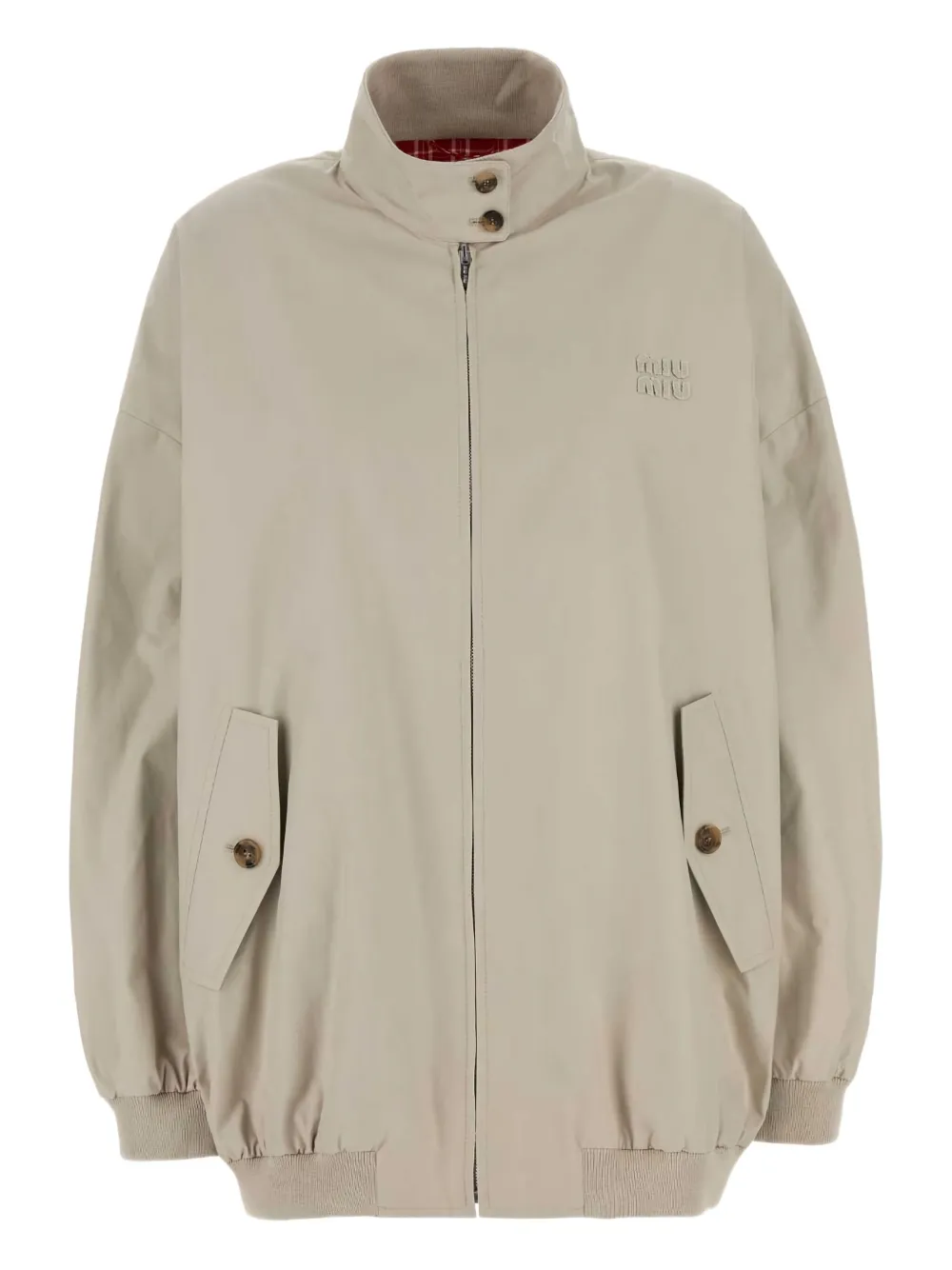Miu Bomberjack met geborduurd logo Beige
