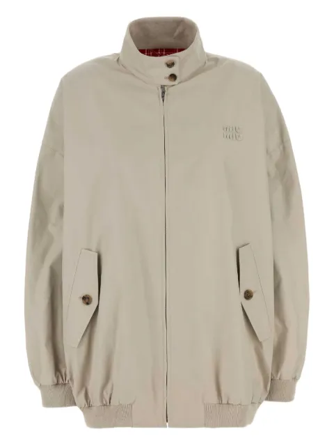 Miu Miu logo-embroidered bomber jacket