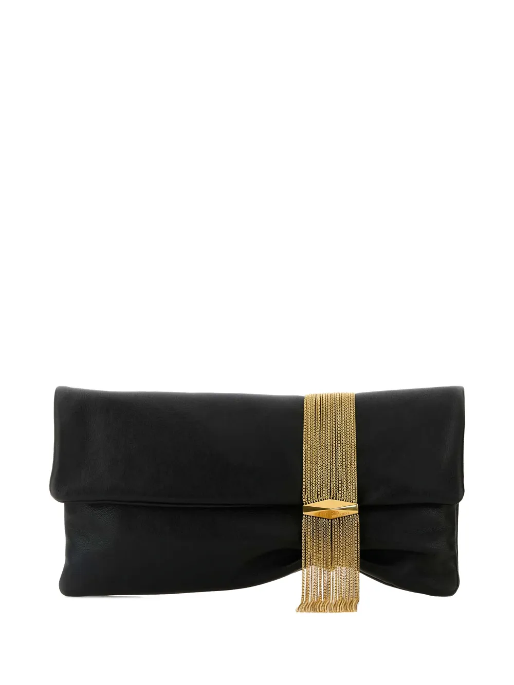 Jimmy Choo Zandra chain-embellished leather clutch Zwart