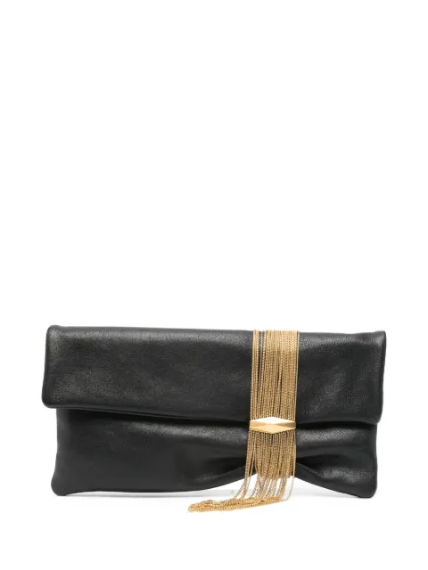 Jimmy Choo Zandra chain-embellished leather clutch