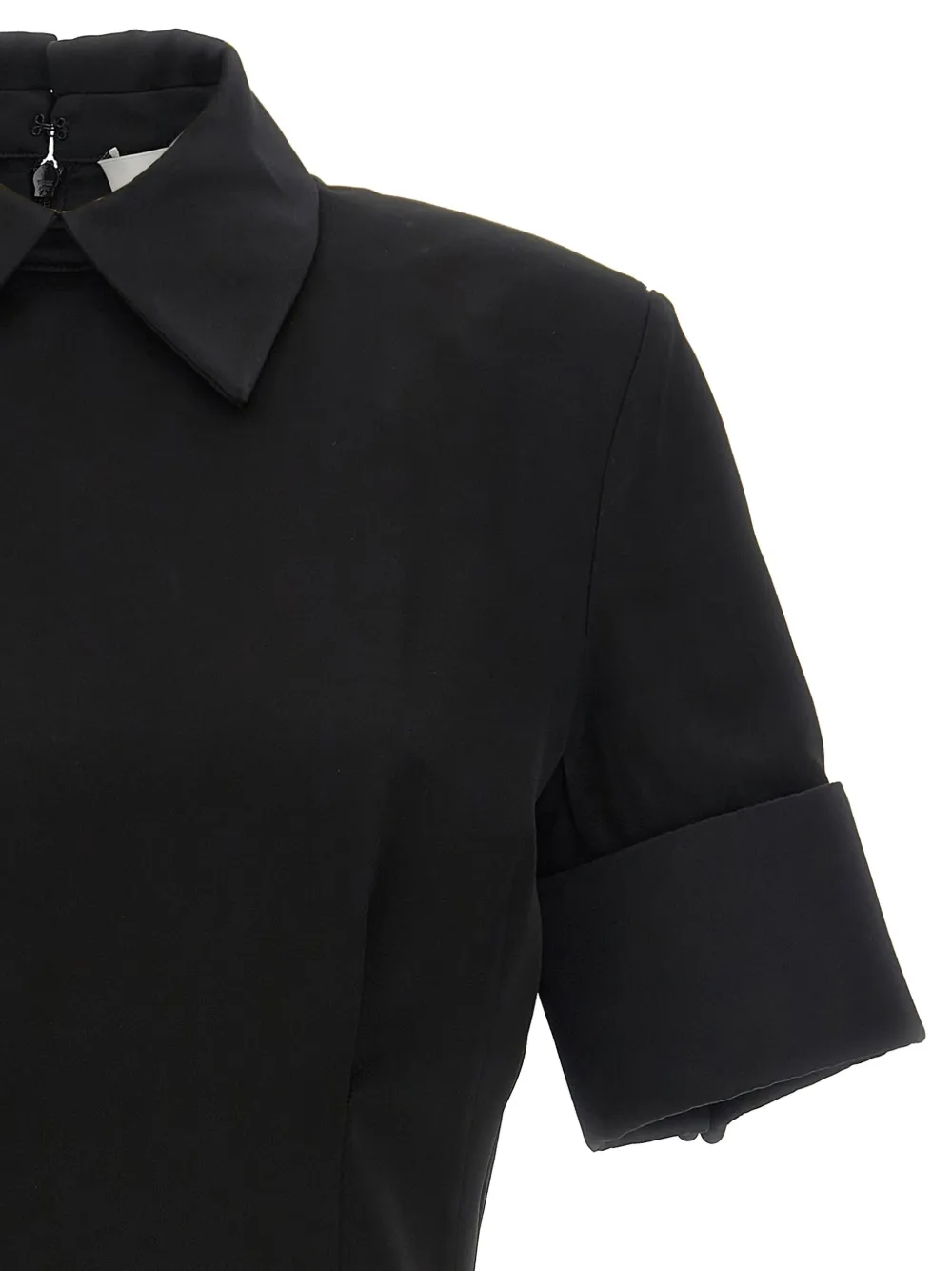 Sportmax collar zip-up dress Zwart