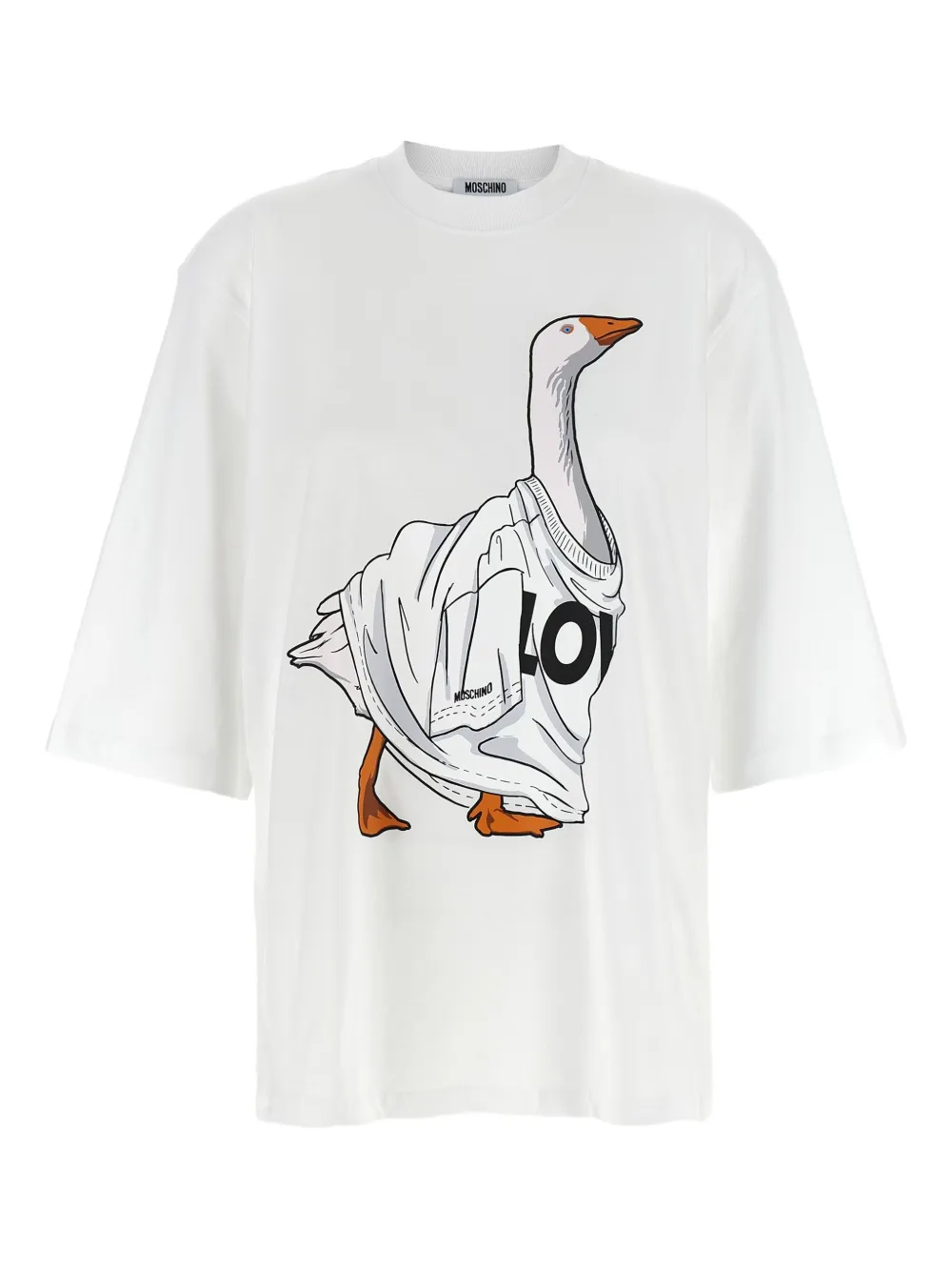 Moschino goose print crewneck t-shirt Wit