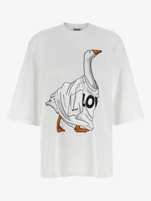 Moschino T-Shirt mit Gänse-Print