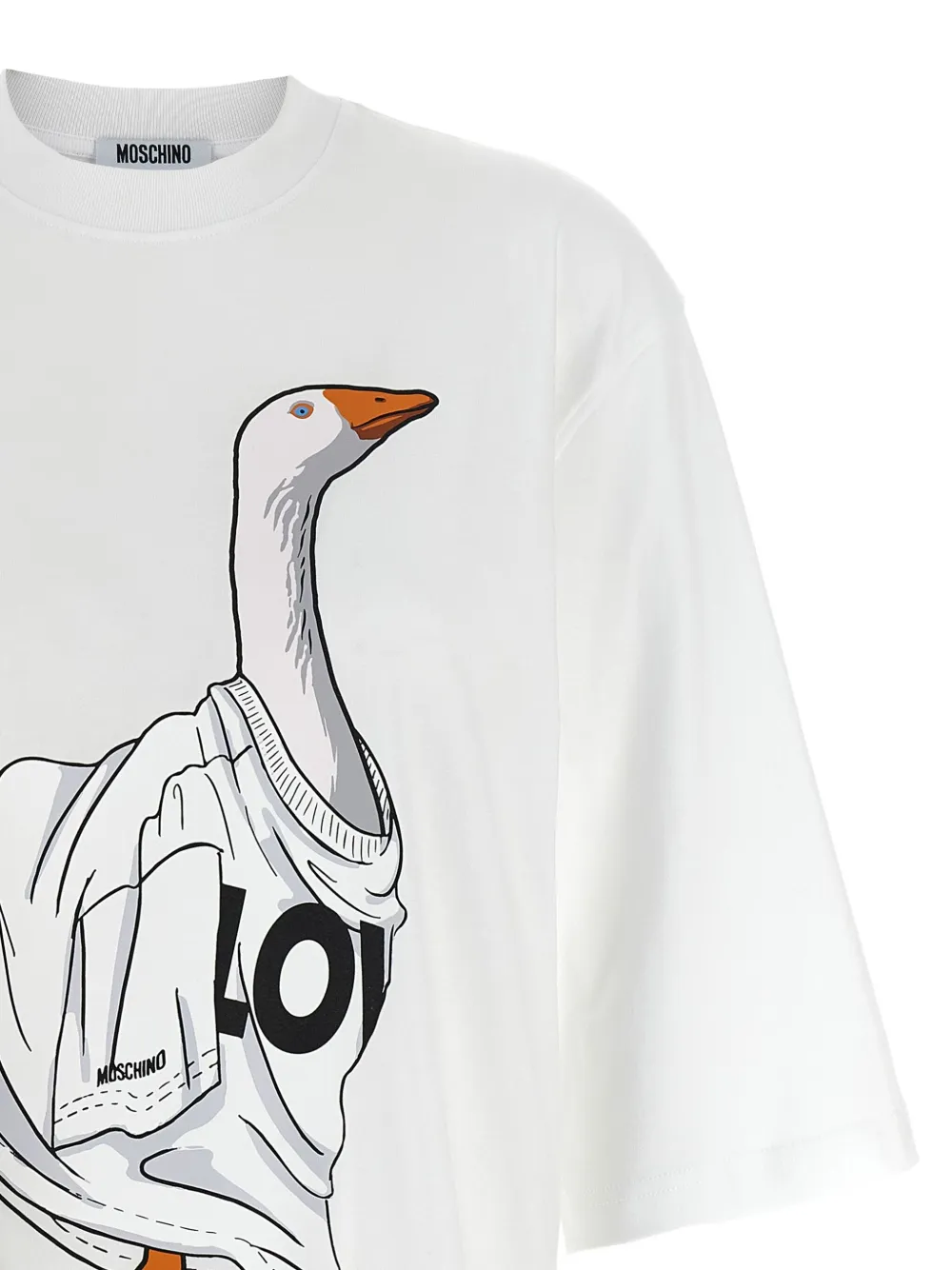 Moschino goose print crewneck t-shirt Wit