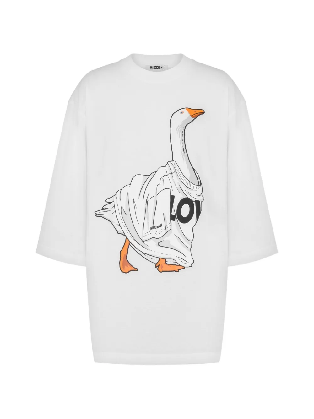 Moschino T-shirt met ronde hals en ganzenprint Wit