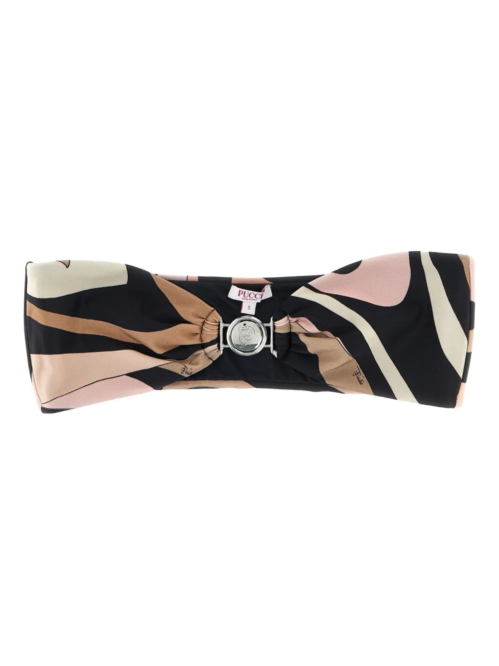 PUCCI marble-print bikini top Zwart