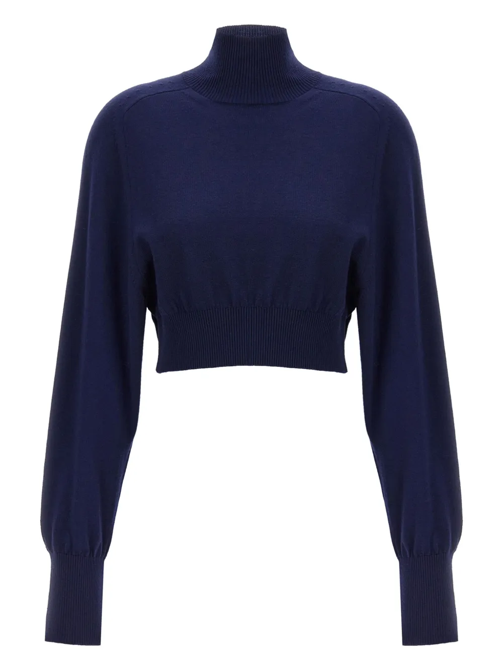 Sportmax Trui met hoge hals en lange mouwen Blauw