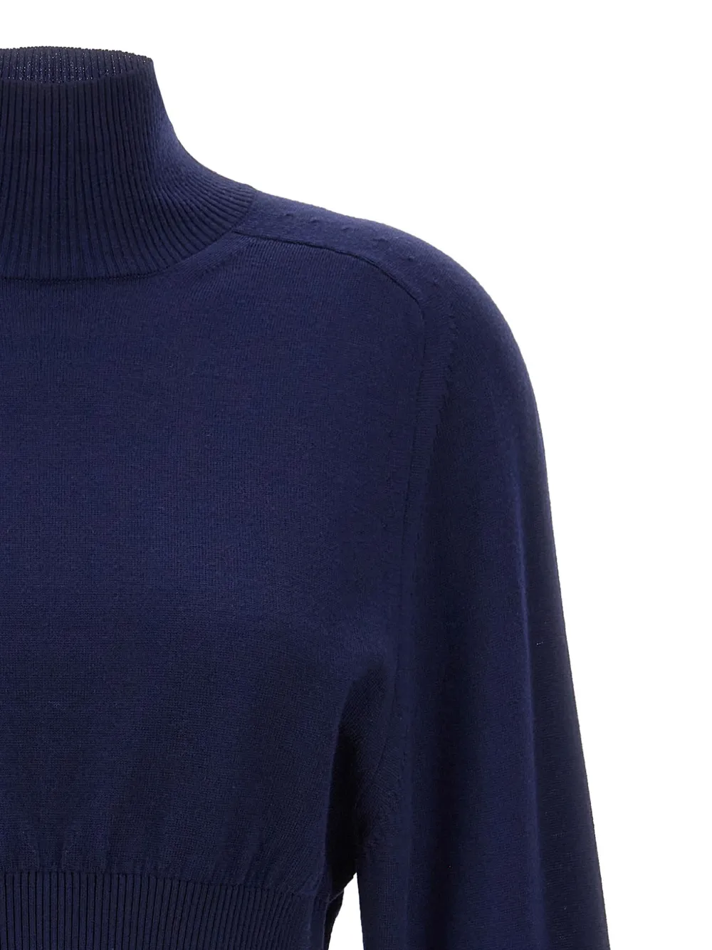 Sportmax Trui met hoge hals en lange mouwen Blauw