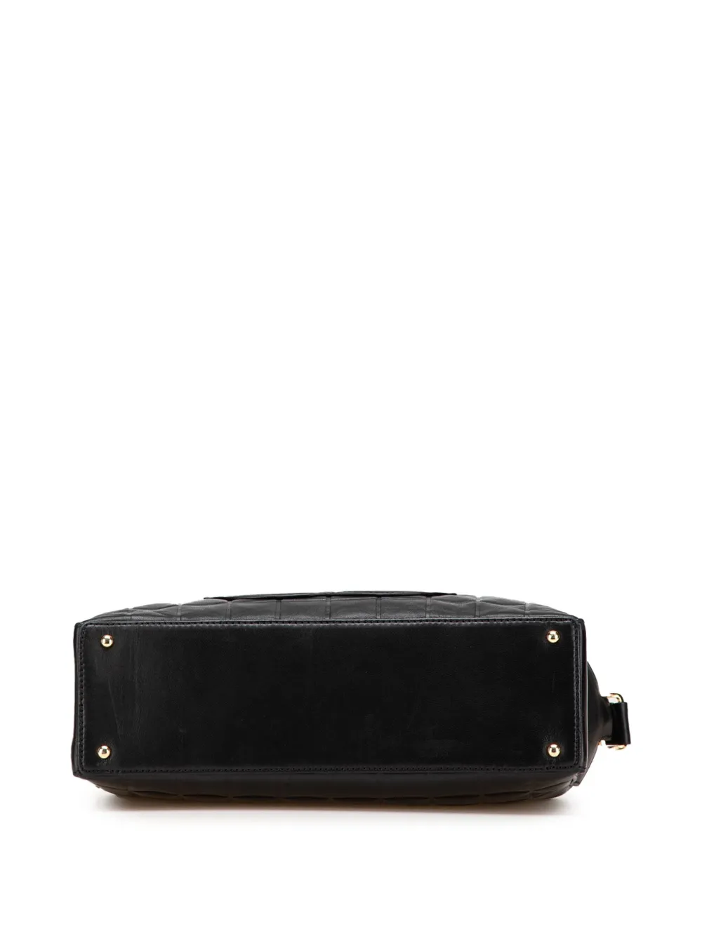 Pre-owned Chanel 2000-2002 Cc Choco Bar Lambskin Shoulder Bag In Black