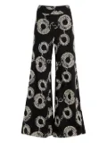 JBQ Odette 2.0 embroidered wide-leg trousers - Black