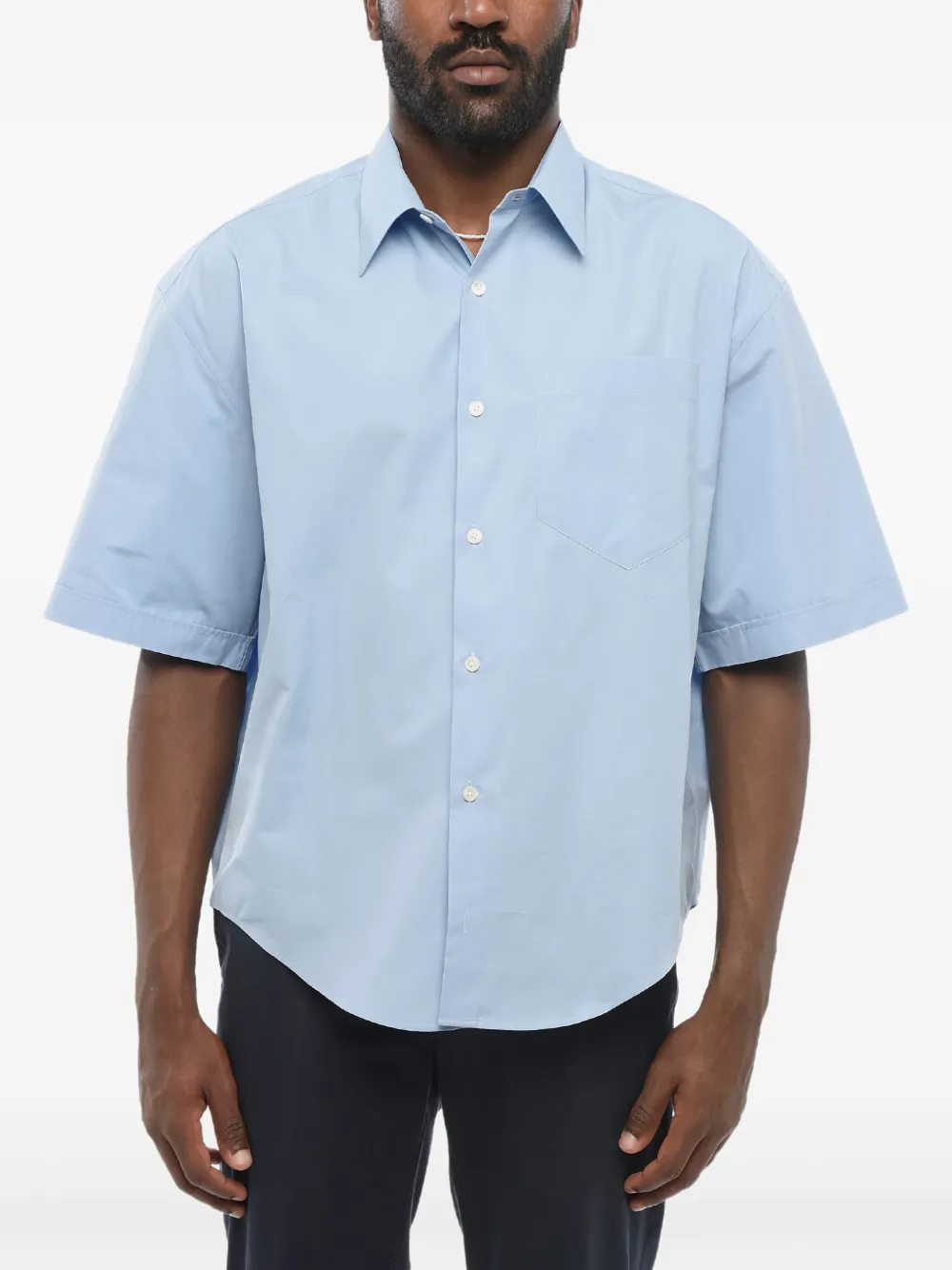 AMI Paris overhemd met korte mouwen Blauw