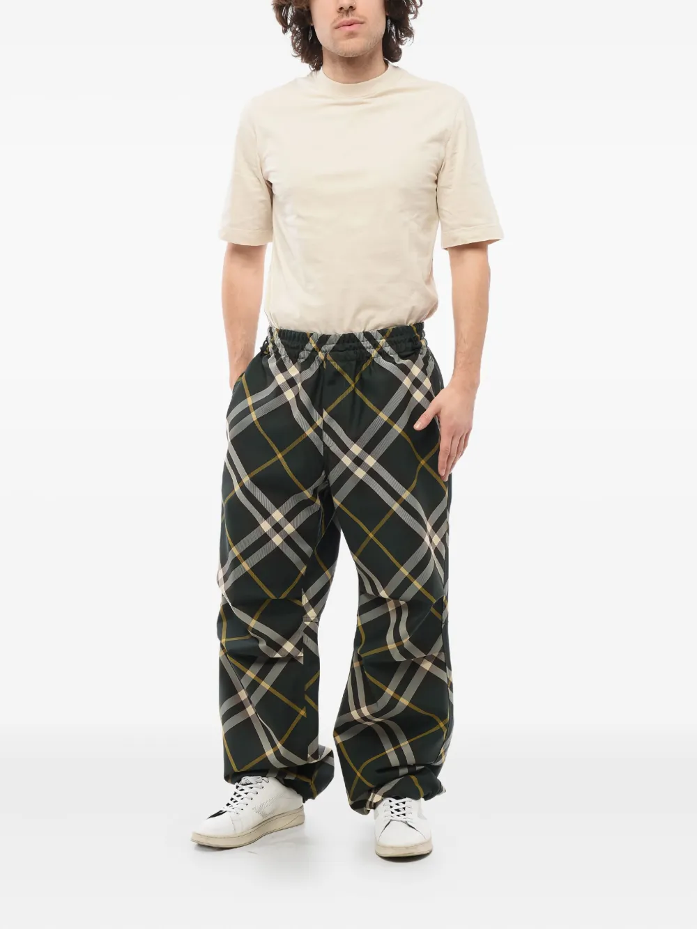 Burberry Geruite broek Groen