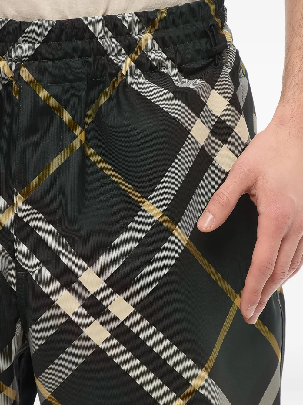 Burberry Geruite broek Groen