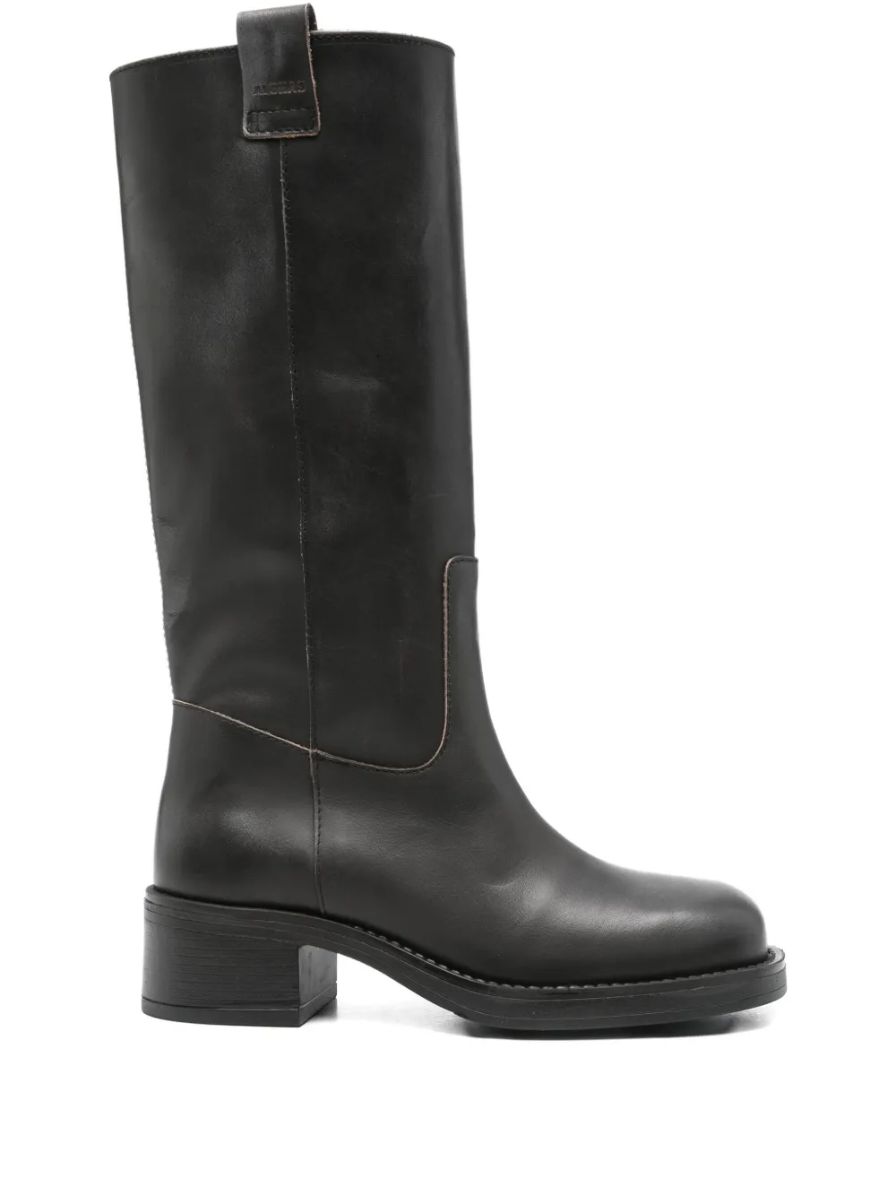 ALOHAS 40mm leather block-heel biker boots | Black | Image 1