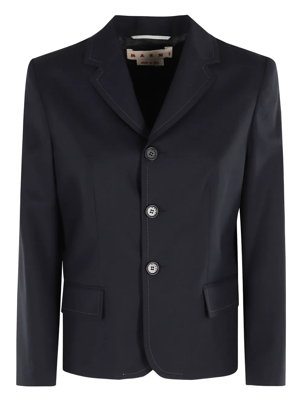 Marni Blazer van scheerwol met gekerfde revers Blauw