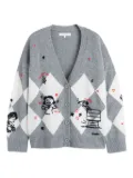 Chinti & Parker x Peanuts diamond-pattern cardigan - Grey