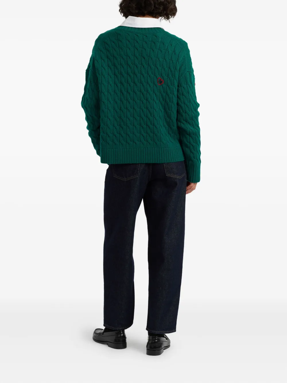 Chinti & Parker X Peanuts Snoopy Cable-knit Cardigan In Green