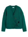 Chinti & Parker x Peanuts Snoopy cable-knit cardigan - Green