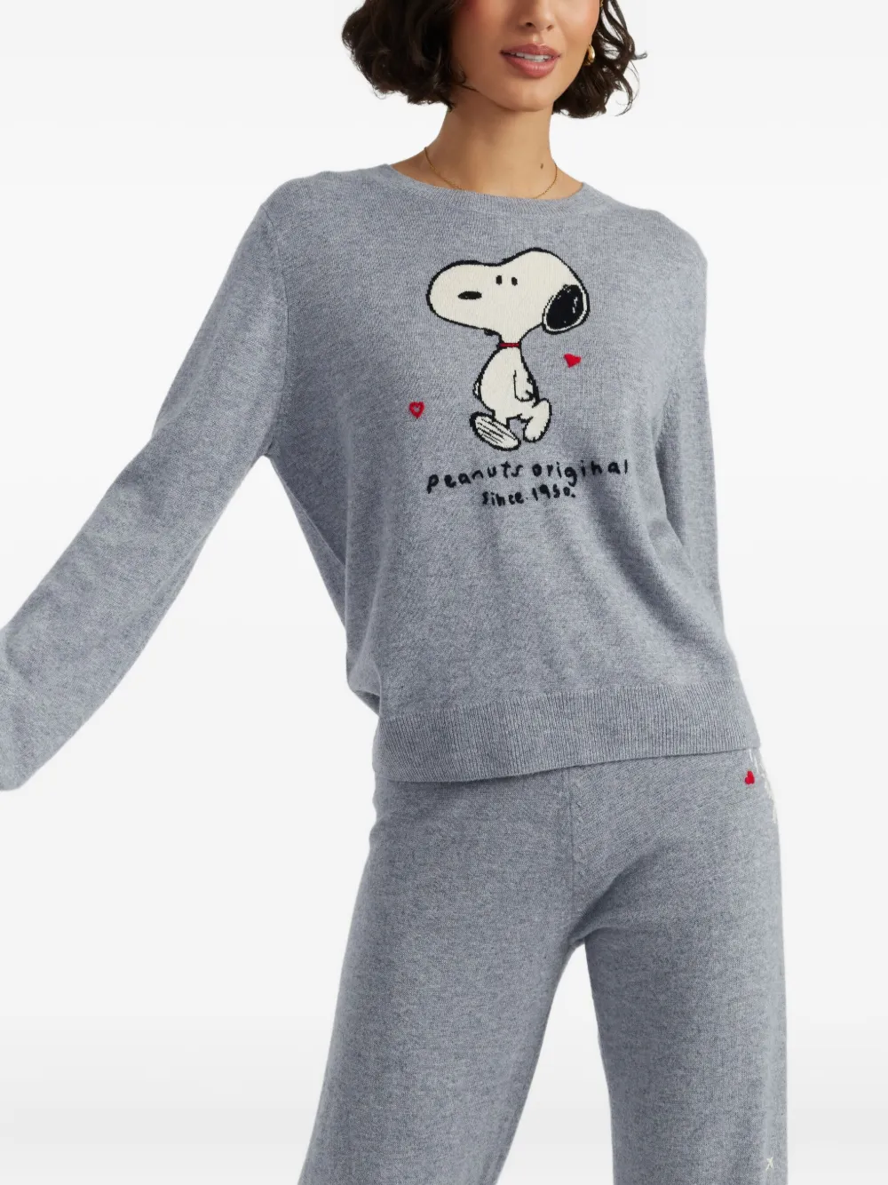 Chinti & Parker x Peanuts trui met Snoopy-patroon Grijs