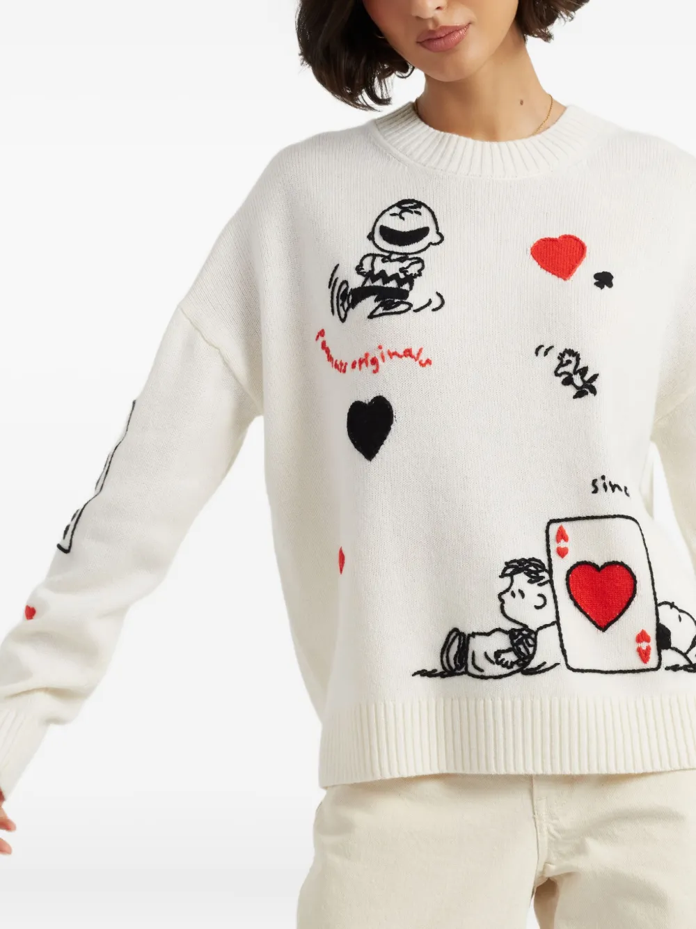 Chinti & Parker X Peanuts Crew-neck Sweater In White