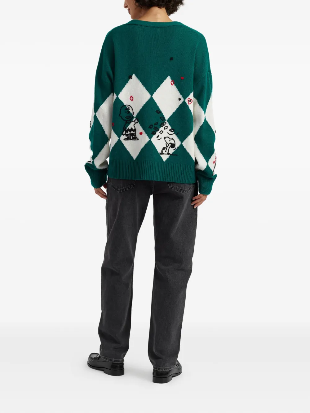 Chinti & Parker Wool Cashmere Peanuts Poker Cardigan In Green