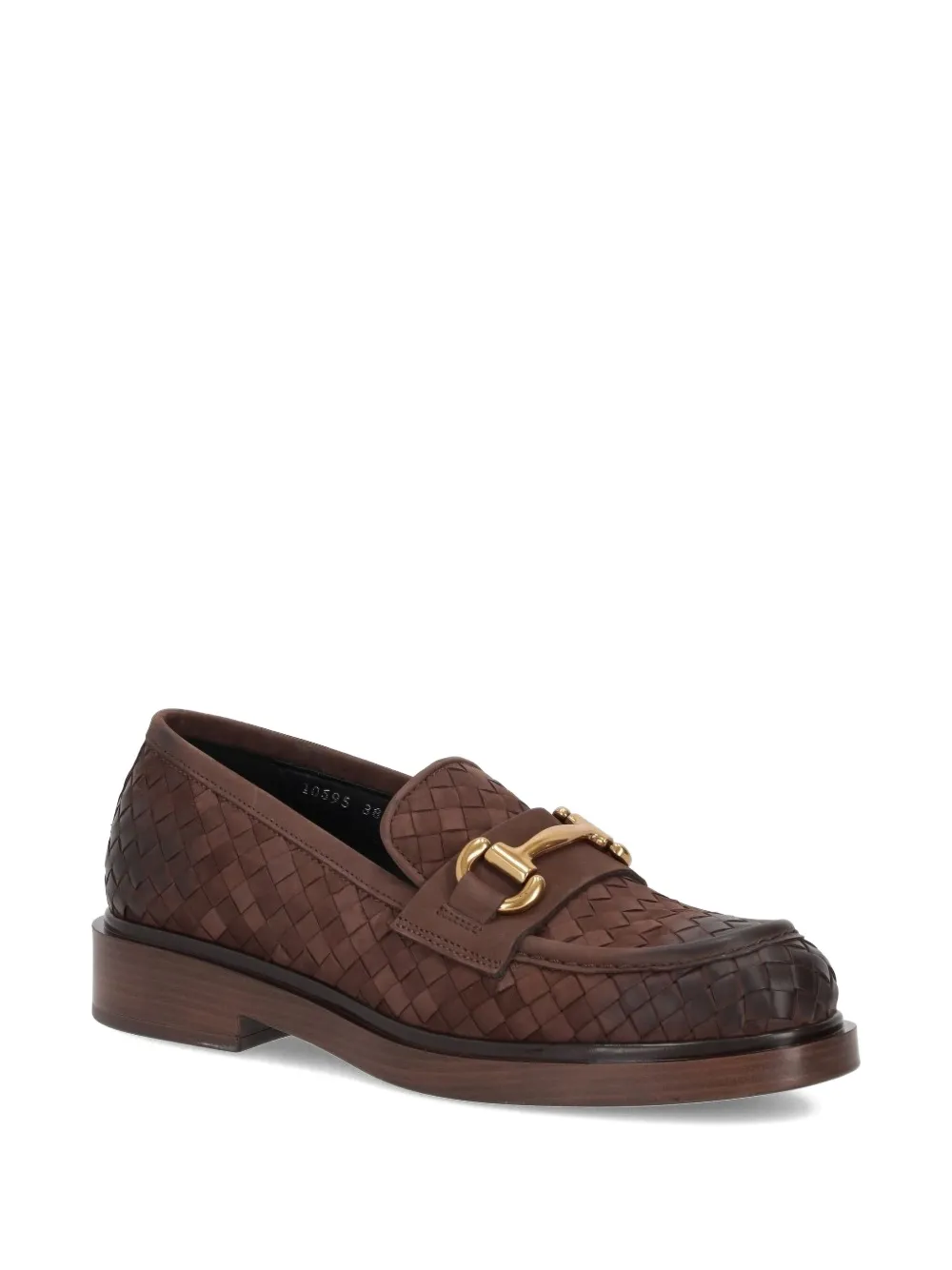 LA ROSE woven-leather loafers Brown