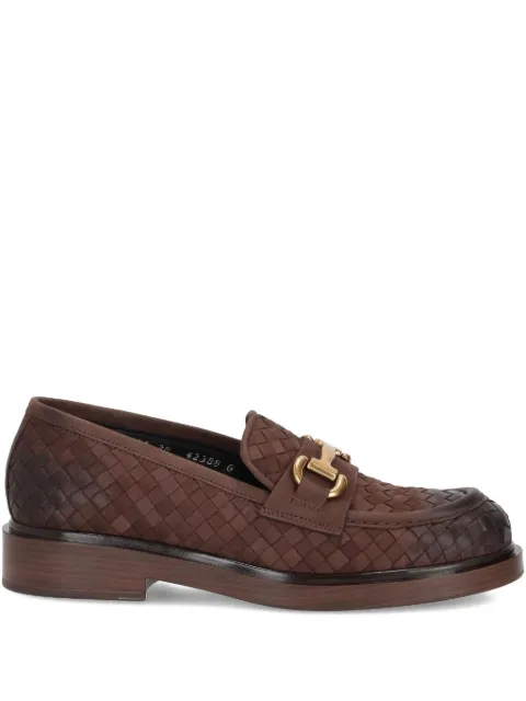 LA ROSE woven-leather loafers
