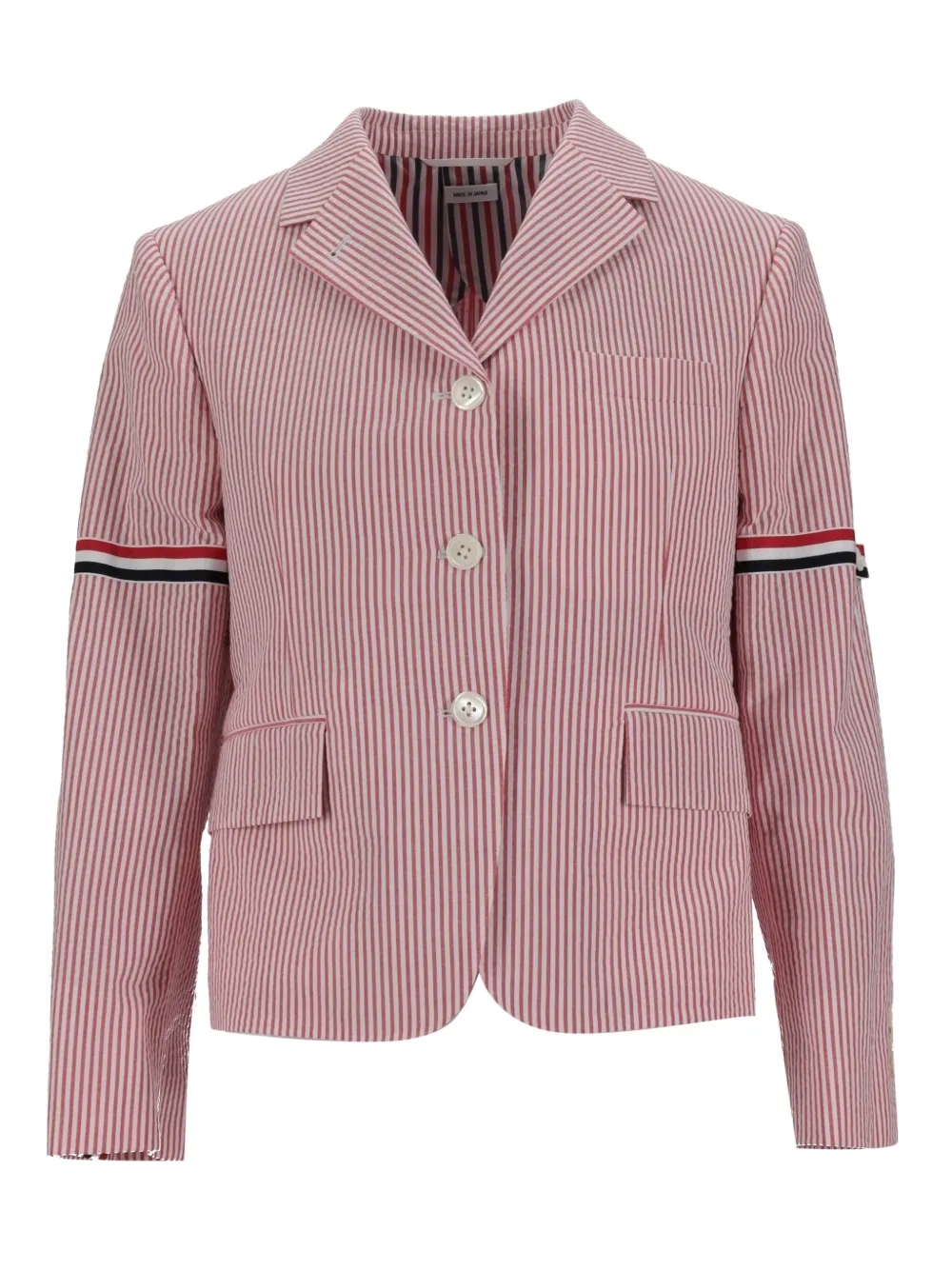 Thom Browne striped-pattern blazer Rood