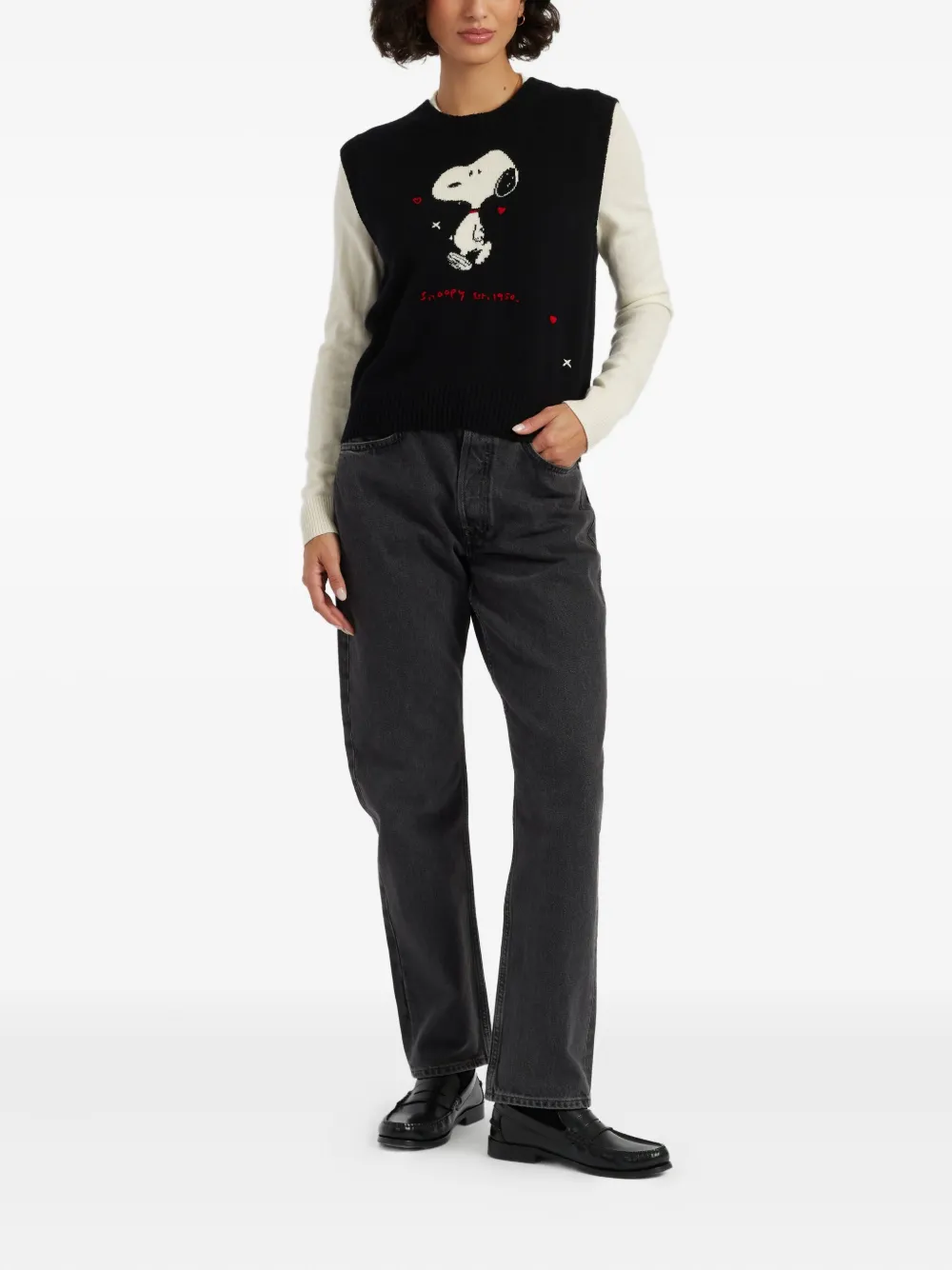 Chinti & Parker X Snoopy 75th Anniversary Vest In Black