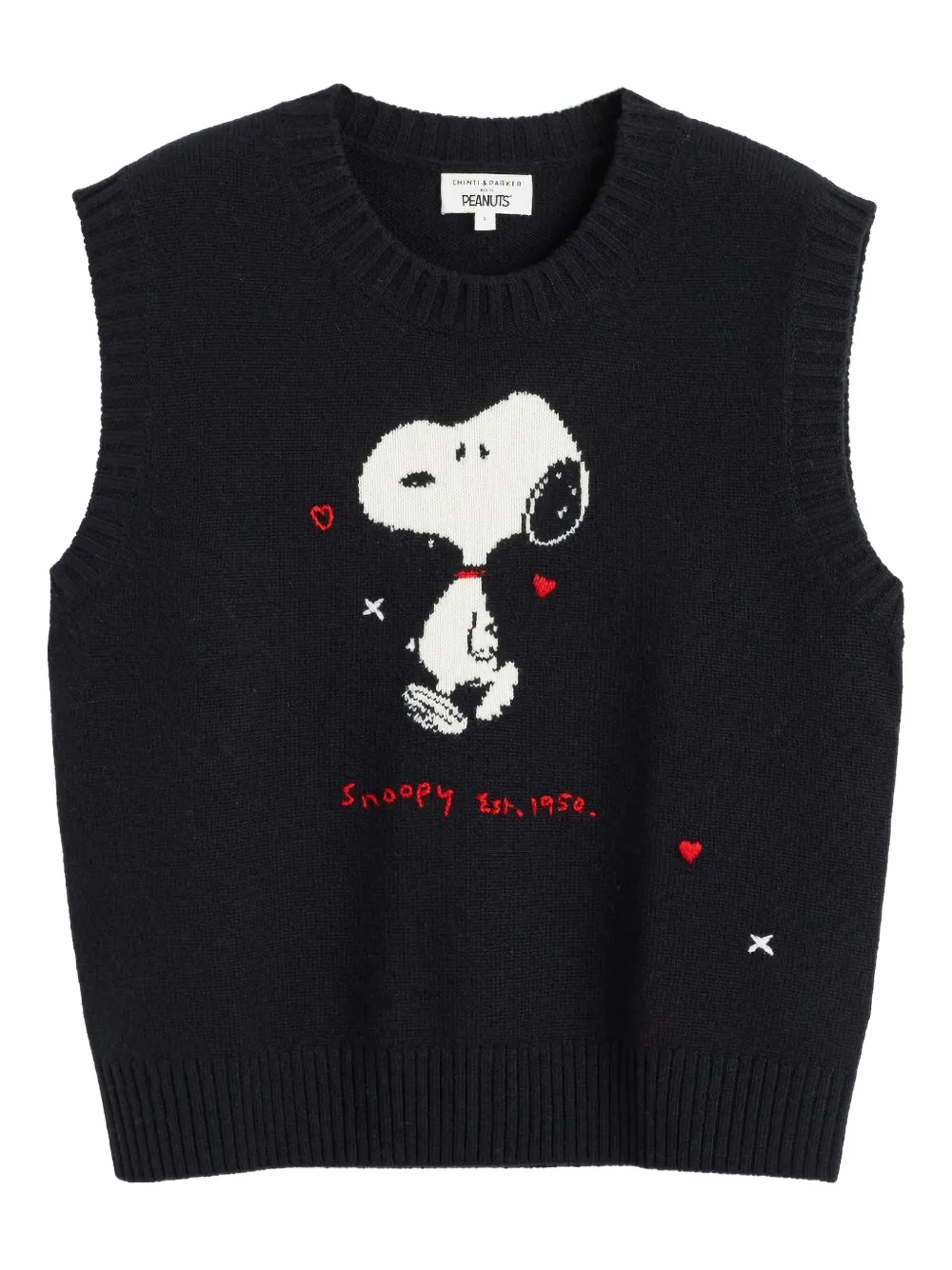 Chinti & Parker X Snoopy 75th Anniversary Vest In Black