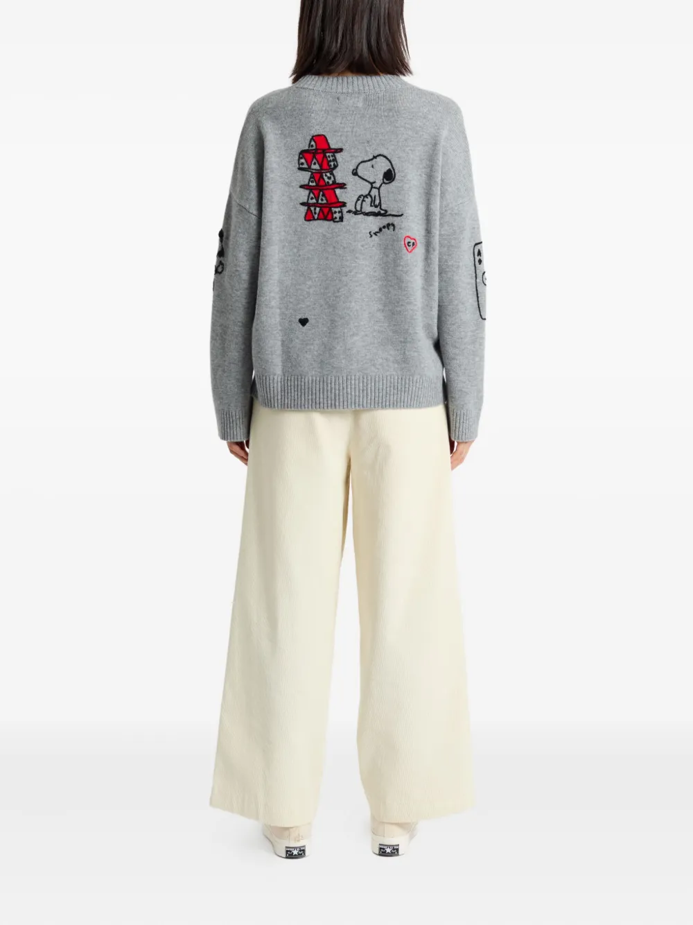 Chinti & Parker X Peanuts Crew-neck Sweater In Gray