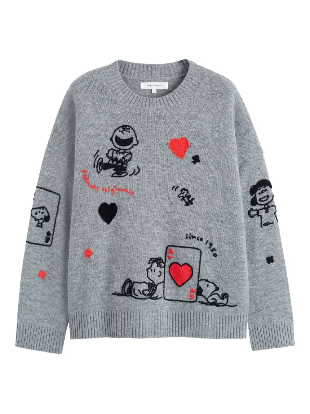 Chinti & Parker x Peanuts crew-neck sweater | Grey | Image 1