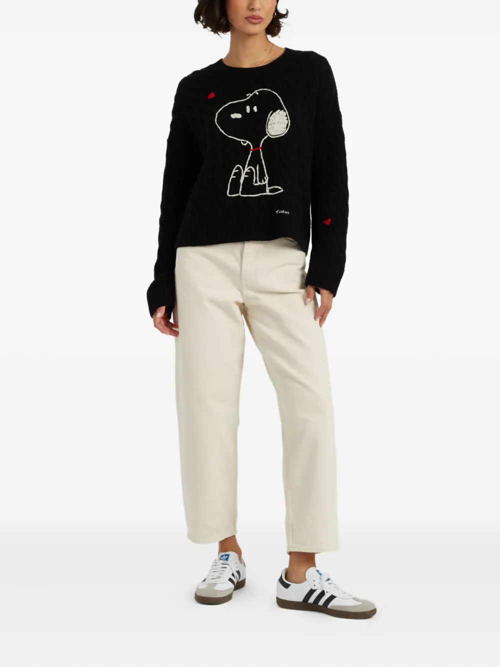 Chinti & Parker x Peanuts Snoopy-motif cable-knit sweater | Knitted Sweaters | Image 2