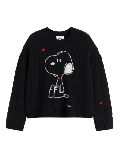 Chinti & Parker x Peanuts Snoopy-motif cable-knit sweater