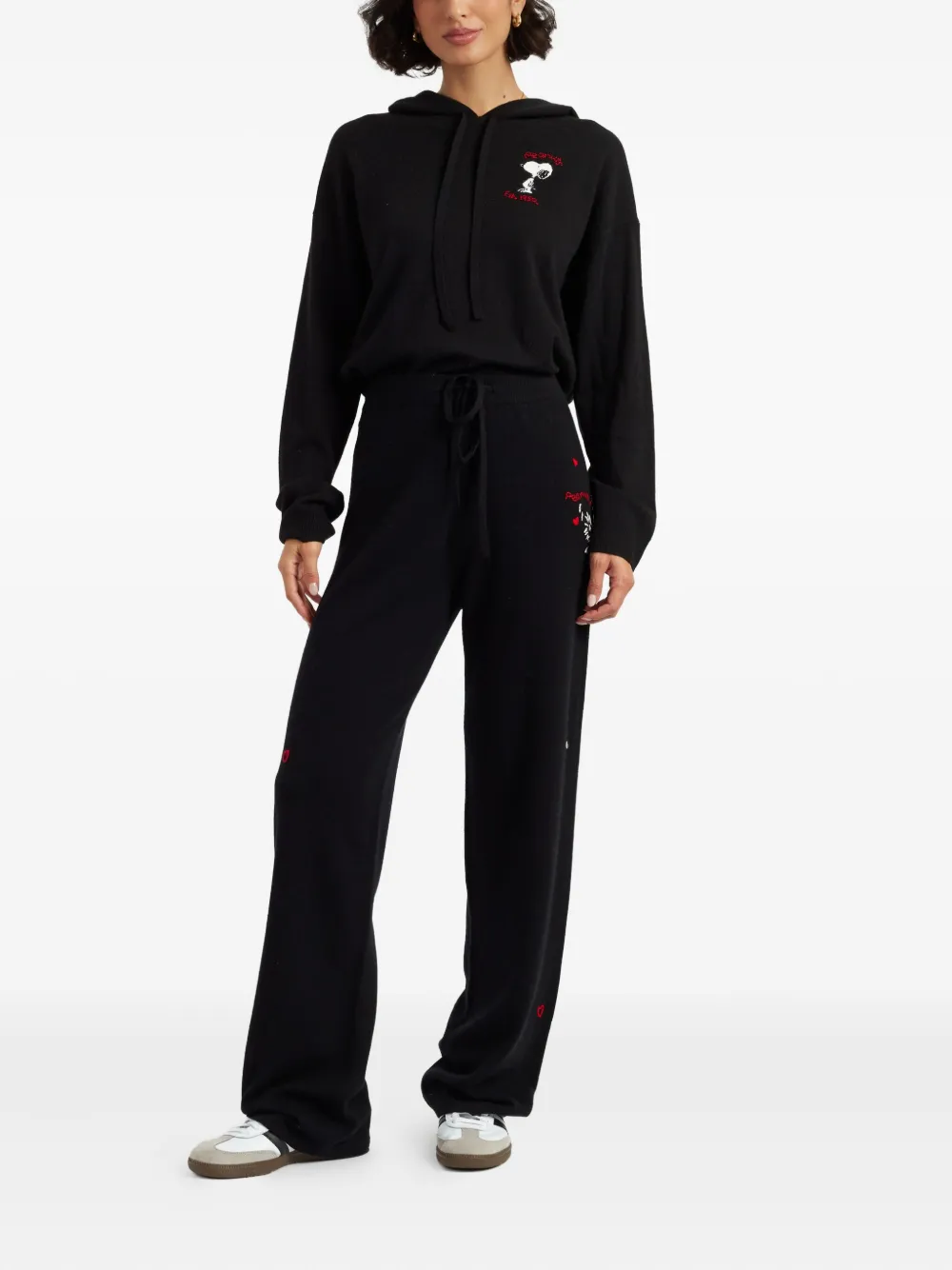 Chinti & Parker x Peanuts broek met trekkoord - Zwart