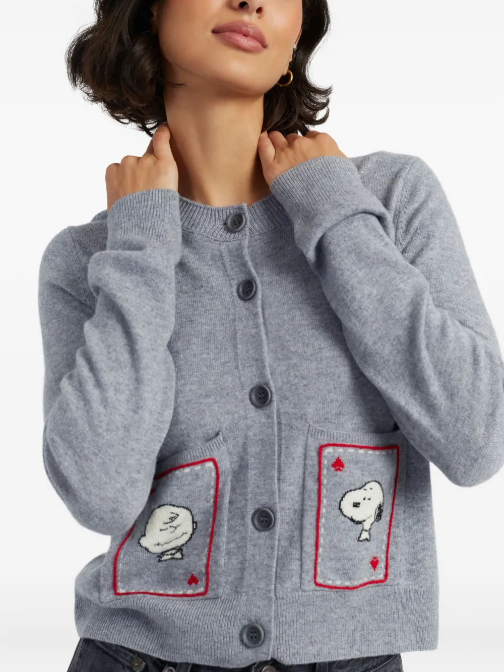 Chinti & Parker x Peanuts vest met knopen Grijs