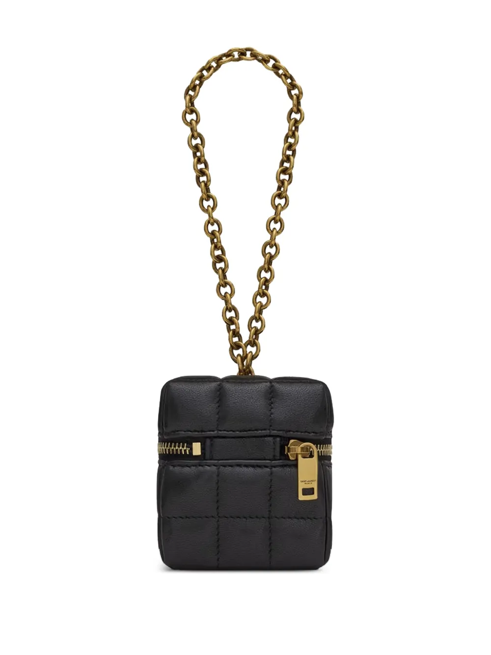 Saint Laurent Cube Quilted Chain Mini Bag In Black