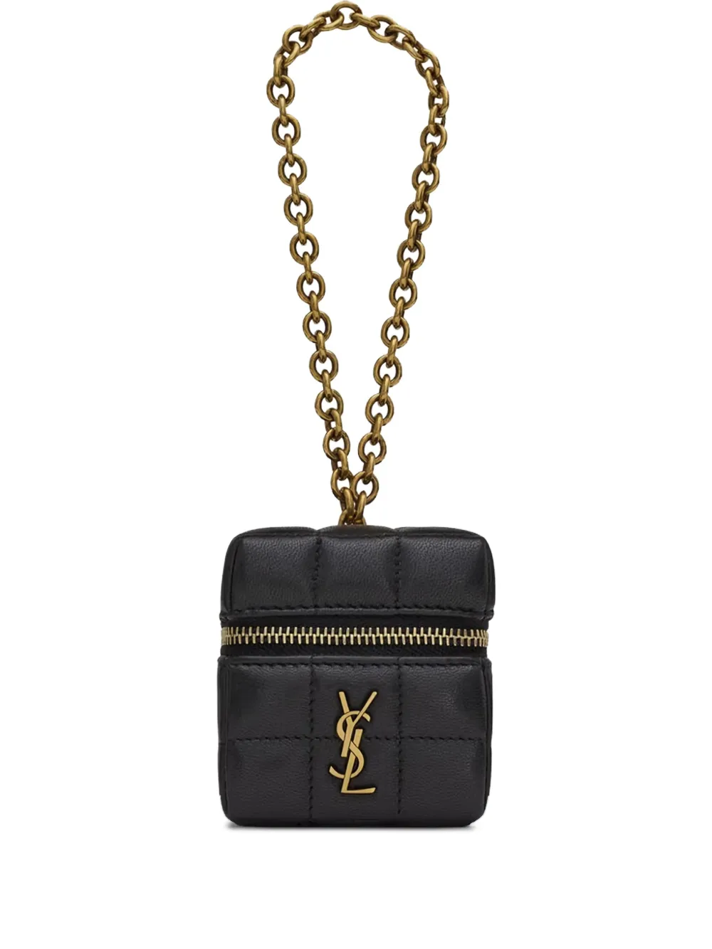 Saint Laurent Cube Quilted Chain Mini Bag In Black