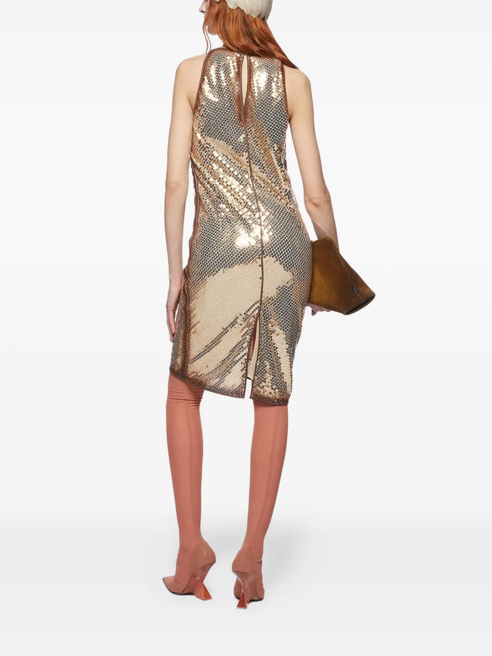 The Attico Mini-jurk verfraaid met pailletten Goud