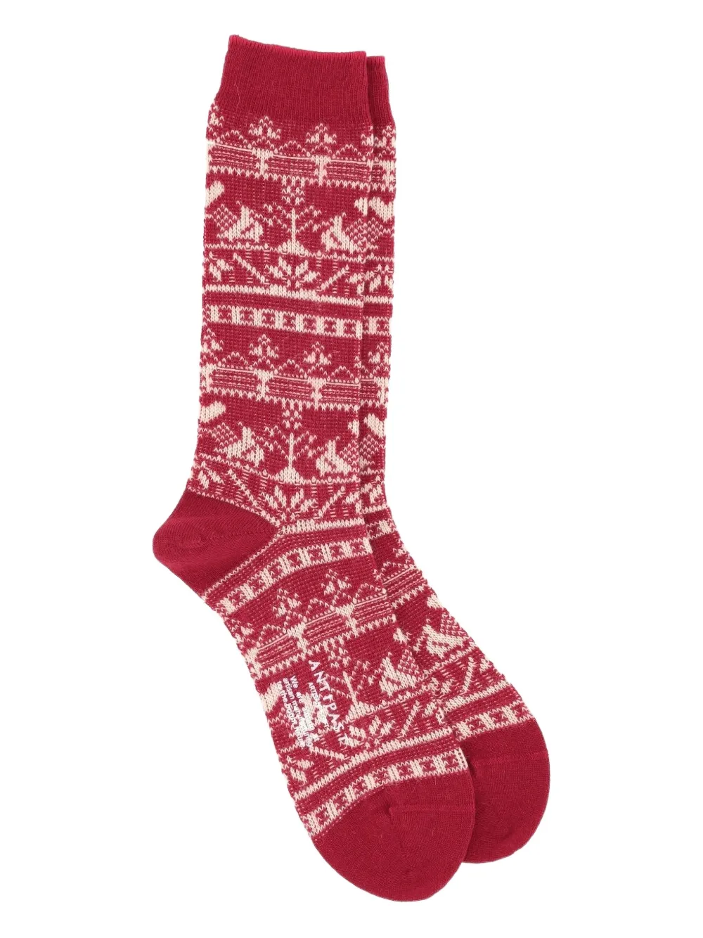 Antipast Fair Isle-knit Socks In Red